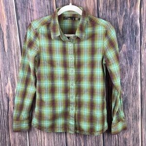 Prana Button-Down Plaid Shirt- Size Small